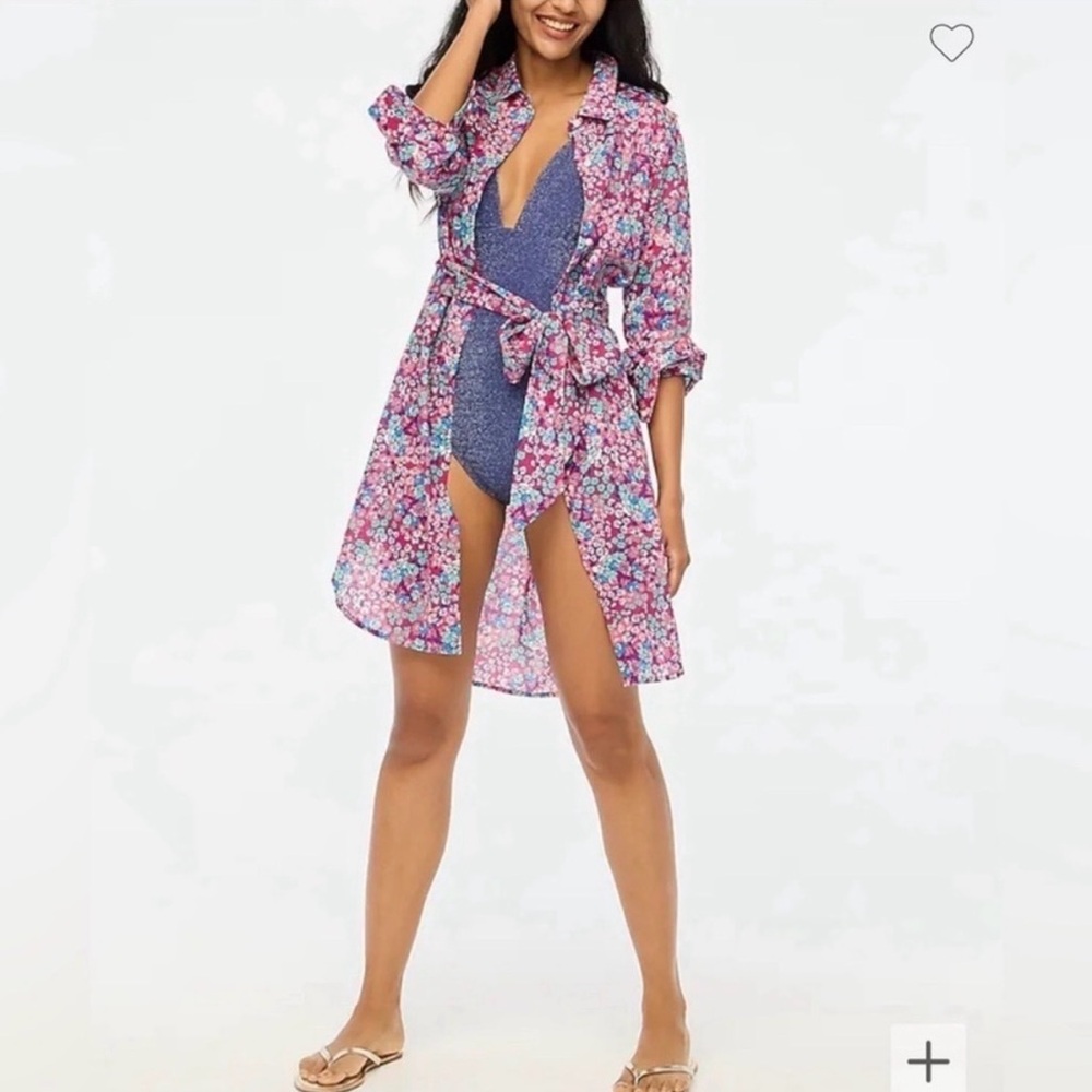 J. Crew Pink and Blue Floral Shirt